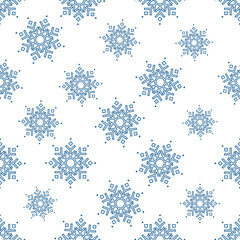 Snowflakes seamless pattern on white background. Snowflake background, vector illustration