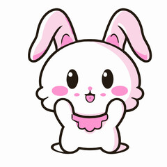 Obraz na płótnie Canvas Cute Rabbit illustration Rabbit kawaii chibi vector drawing style Rabbit cartoon Bunny