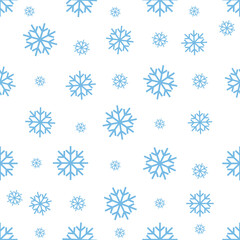 Snowflakes seamless pattern on white background. Snowflake background, vector illustration eps10