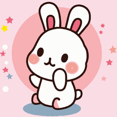 Cute Rabbit illustration Rabbit kawaii chibi vector drawing style Rabbit cartoon Bunny