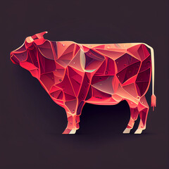 Krowa z mięsa - obrazy, fototapety, plakaty