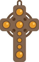 Cross amulet icon flat vector. Magic ox. Religion nazar isolated