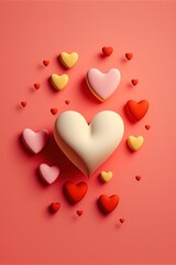Valentines day multi color heart background scene