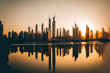 From Dubai Internet City, a view of the Dubai skyline UAE Dubai. February 8, 2019. Generative AI