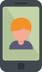 Smartphone stream icon flat vector. Live video. Online broadcast isolated