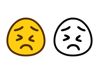 Fototapeta premium Smiley with an unhappy face in two style isolated on white background