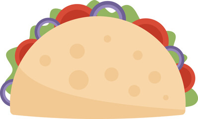 Greek burger icon flat vector. Pita shawarma. Souvlaki kebab isolated
