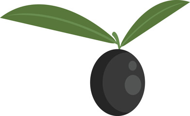Black olive icon flat vector. Oil green. Food oil isolated