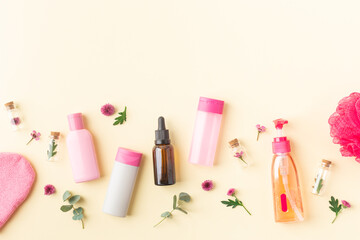 Natural cosmetics concept bath products