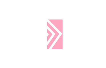 pink letter I alphabet logo icon with line design. Creative geometric template for company and business
