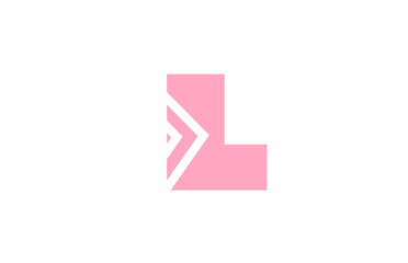 pink letter L alphabet logo icon with line design. Creative geometric template for company and business