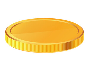 Golden money. Rotating gold coin.