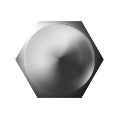 Metal bolt head, shiny cap. Twisted in surface isolated. Macro chrome top view of wide a hat metalwares. Png - obrazy, fototapety, plakaty
