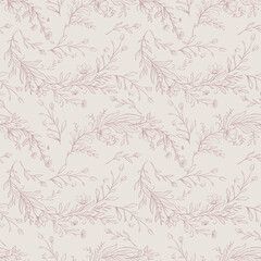 Seamless pattern with floral ornaments. Vector hand drawn illustrations
