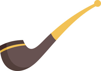 Sherlock smoke pipe icon flat vector. Old smoker. Art cigar isolated