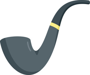 Gentleman smoke pipe icon flat vector. Old wood. Hand smoking isolated