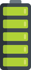 Obraz premium Accumulator cell icon flat vector. Battery energy. Full charge isolated