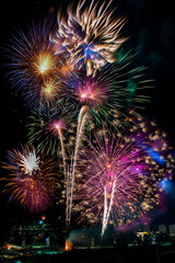 Bright colorful fireworks