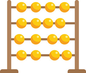 Abacus calculator icon flat vector. Math toy. Number counting isolated
