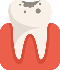 Tooth disease icon flat vector. Throat tonsil. Mouth anatomy isolated
