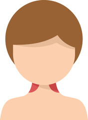 Woman tonsillitis icon flat vector. Mouth anatomy. Tonsil bacterial isolated