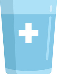 Obraz premium Medical water glass icon flat vector. Drink bottle. Health energy isolated