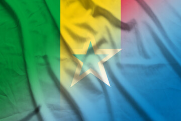 Senegal and Somalia political flag international contract SOM SEN