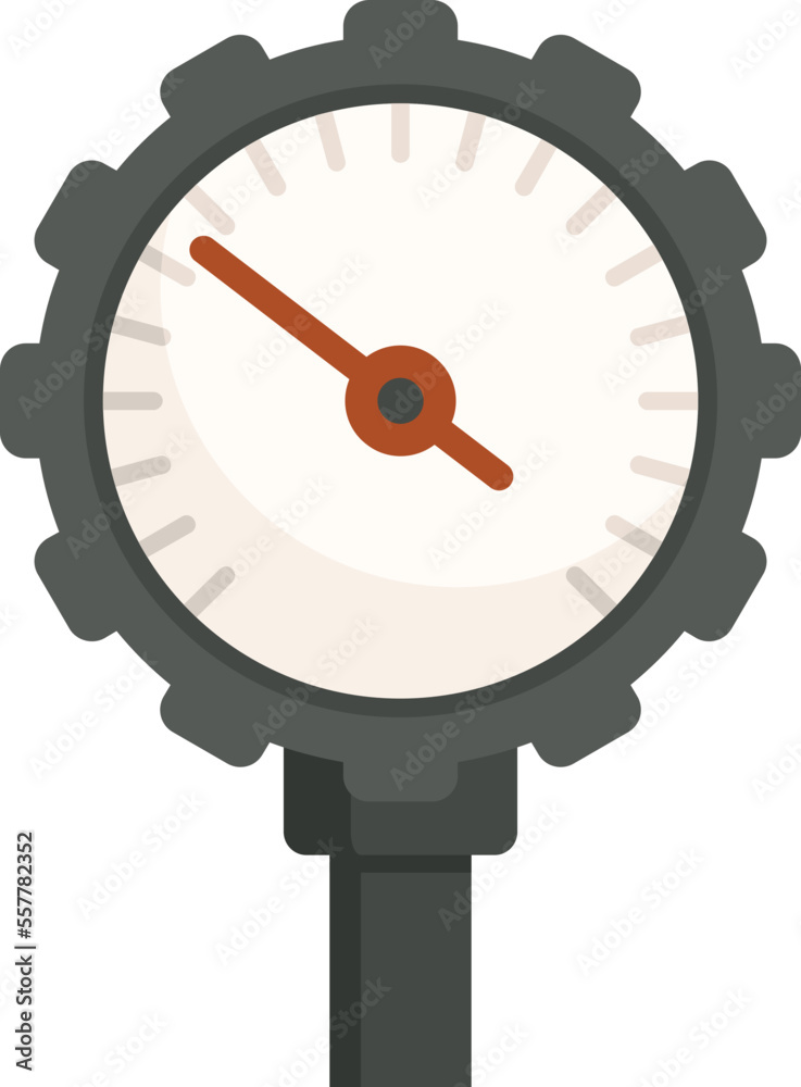 Sticker Control manometer icon flat vector. Gas pressure. Meter gauge isolated