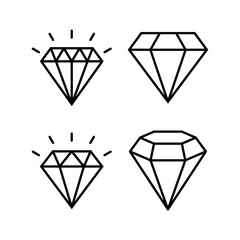 Diamond icon vector for web and mobile app. diamond gems sign and symbol