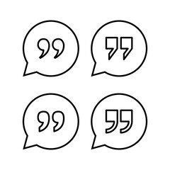 Quote icon vector for web and mobile app. Quotation mark sign and symbol