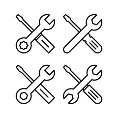 Repair tools icon vector for web and mobile app. tool sign and symbol. setting icon. Wrench and screwdriver. Service