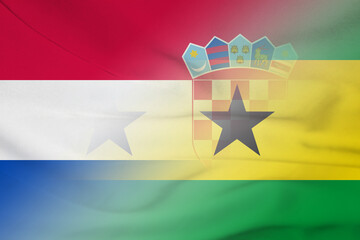 Croatia and Sao Tome and Principe national flag transborder contract STP HRV