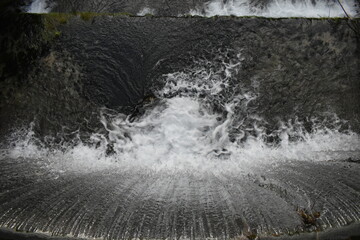 water drops from waterfall