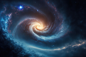 Space's Milky Way Nebula and galaxies. Generative AI