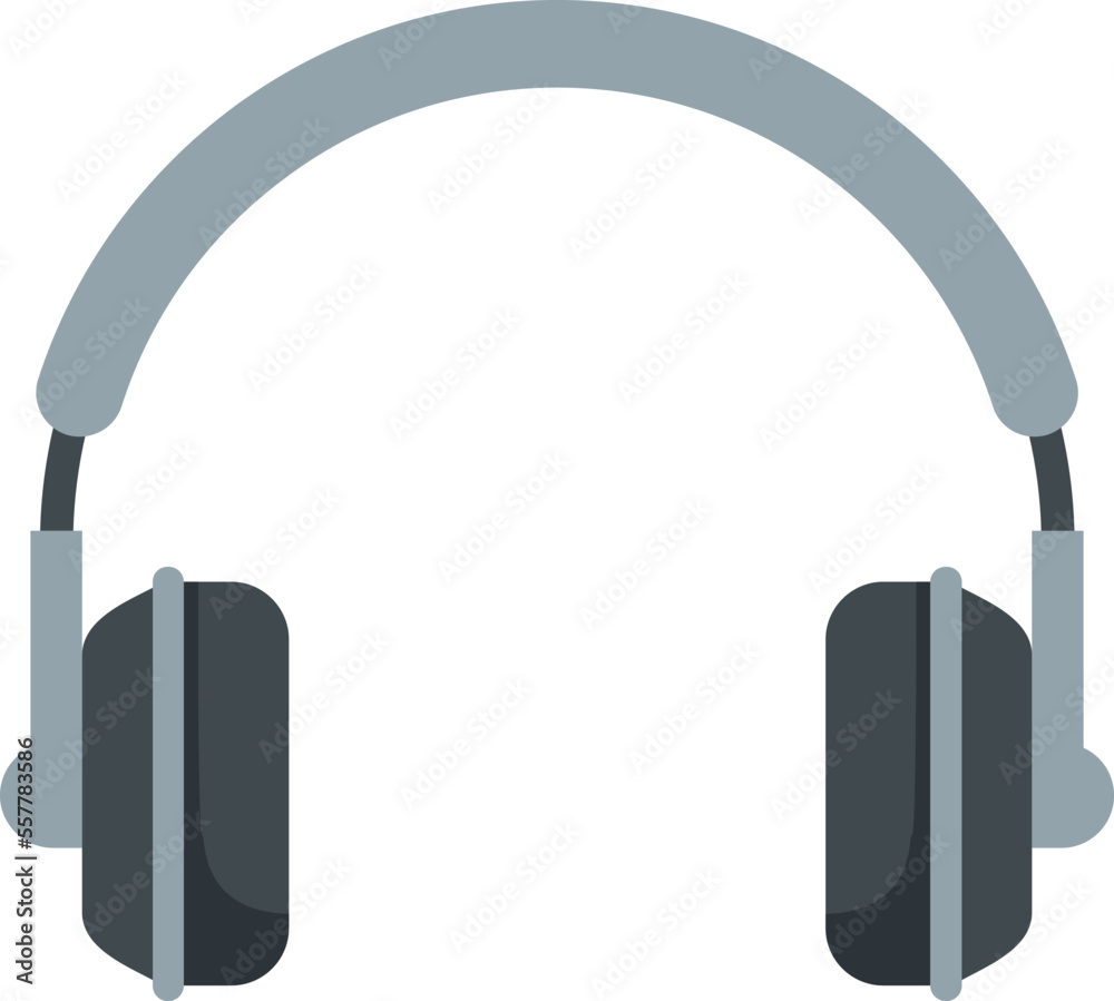 Poster Service headset icon flat vector. Head center. Microphone headphone isolated