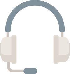 Customer headset icon flat vector. Gamer microphone. Service center isolated