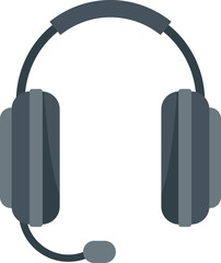 Care headset icon flat vector. Gamer microphone. Call support isolated