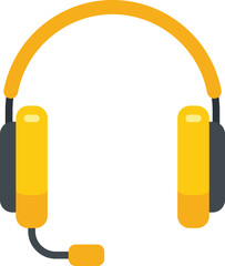 Person headset icon flat vector. Gamer headphone. Service center isolated