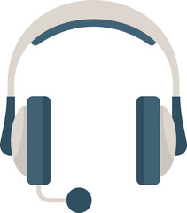 Headset mic icon flat vector. Microphone headphone. Service center isolated
