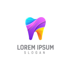 Tooth logo concept in colorful 3D style, Modern Dental Logo Design, Medical care logo, Creative Dentist Logo, Dental clinic