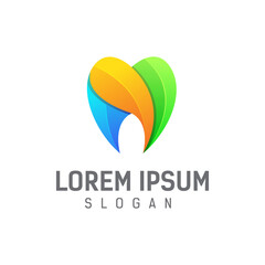 Tooth logo concept in colorful 3D style, Modern Dental Logo Design, Medical care logo, Creative Dentist Logo, Dental clinic
