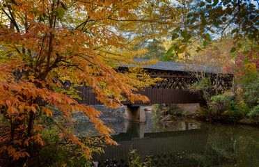 Covered Bridge at Pooles Mill Fall  Colors