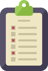 Test clipboard icon flat vector. Final book. Prepare artwork isolated