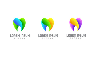 Tooth logo concept in colorful 3D style, Modern Dental Logo Design, Medical care logo, Creative Dentist Logo, Dental clinic