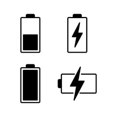 Battery icon vector for web and mobile app. battery charging sign and symbol. battery charge level