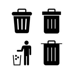 Trash icon vector for web and mobile app. trash can icon. delete sign and symbol.