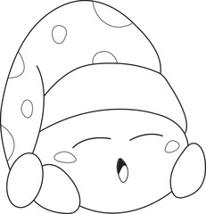 Cute sleeping emoji coloring page