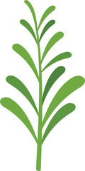 Green rosemary icon flat vector. Herb plant. Leaf herbal isolated