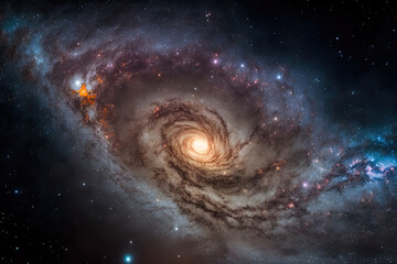 Fototapeta na wymiar Milky Way galaxy in the cosmos, containing stars and cosmic dust. Generative AI
