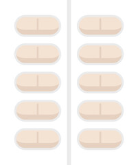 Probiotic blister icon flat vector. Lactobacillus bacteria. Healthy good isolated